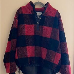 Plaid Red and Black Women's Sweater